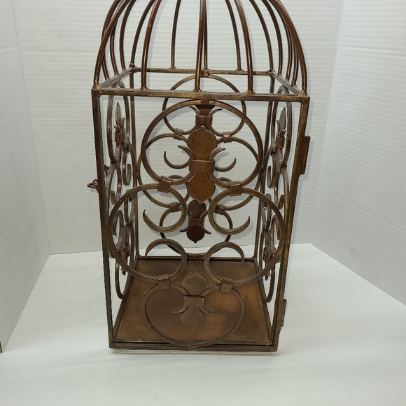 Vintage Metal Hanging Birdcage Candle Holder MCM bird - Picture 12 of 15